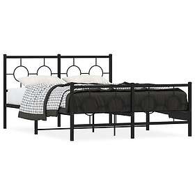 vidaXL Sängram med huvudgavel och fotgavel svart metall 140x200 cm