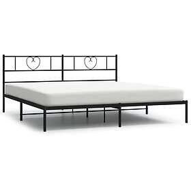vidaXL Sängram med huvudgavel metall svart 200x200 cm