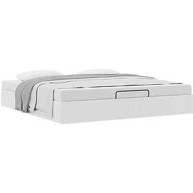 vidaXL Ottoman sängram utan madrass vit 160x200 cm konstläder