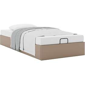 vidaXL Ottoman sängram utan madrass cappuccino 90x200 cm konstläder