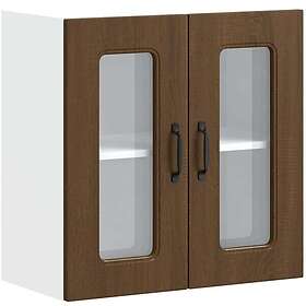 vidaXL Väggskåp för kök med glasdörr Kalmar brun ek konstruerat trä