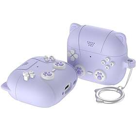 Skalo AirPods 4 Cute Cat Controller Fodral Lila