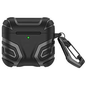 Skalo AirPods 4 Shockproof Armor TPU Fodral med Karbinhake Svart