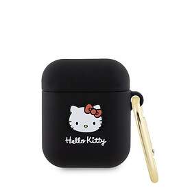 Hello Kitty AirPods 1/2 Skal Liquid Silicone Svart