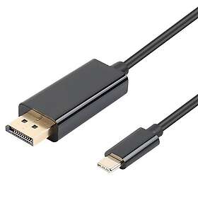 INF USB-C till Displayport (DP) adapter kabel 1,8 m Svart