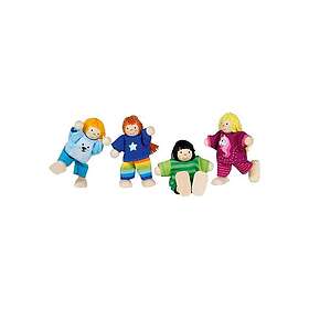 Goki Wooden Dollhouse Dolls Flexible Children 4 pcs.