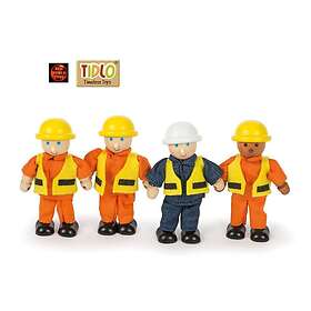 Tidlo Wooden Dollhouse Dolls Construction Workers