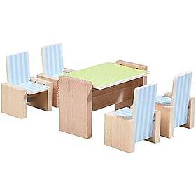 Haba Little Friends – Dollhouse Furniture Dining Room, wooden dolls house furniture, 303839