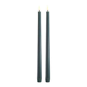 Uyuni Lighting Taper Candles slim LED-kronljus 2,3x32 cm 2-pack mörkgrön