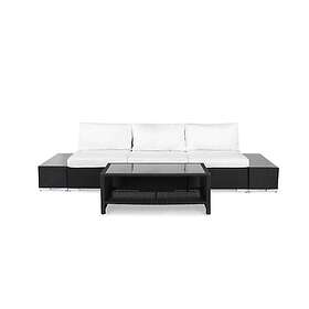 Comfort Garden Loungegrupp Bahamas 3-sits med Avslut och Bord med Hylla Utomhus 613696