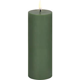 Uyuni Lighting LED Pillar Candle, Olive Green, Smooth, 5,8x15,2 cm