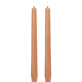 Uyuni Lighting LED Taper Candle, Apricot, Smooth, 2pack, 2,3x25 cm