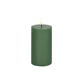 Uyuni Lighting LED Pillar Candle, Olive Green. Smooth, 5,8x10,1 cm