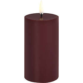 Uyuni Lighting LED Pillar Candle, Wine red. Smooth, 5,8x10,1 cm