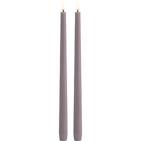 Uyuni Lighting LED Taper Candle, Light Lavender, Smooth, 2,3x32 cm 2pack