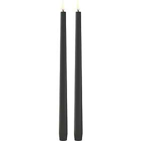 Uyuni Lighting LED Slim Taper Candle, Grey, Smooth, 2pack, 2,3x32 cm