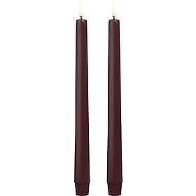 Uyuni Lighting LED Taper Candle, Wine red, Smooth, 2pack, 2,3x25 cm