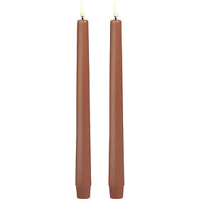 Uyuni Lighting LED Taper Candle, Terracotta, Smooth, 2pack, 2,3x25 cm