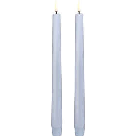 Uyuni Lighting LED Taper Candle, Skype Blue, Smooth, 2pack, 2,3x25 cm