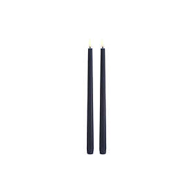 Uyuni Lighting LED Taper Candle, Dark Blue, Smooth, 2,3x32 cm 2pack