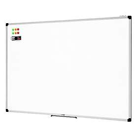 Amazon Basics magnetisk whiteboard med pennfack och aluminiumlister, kan torkas torka, 120 cm x 90 cm (B x H)