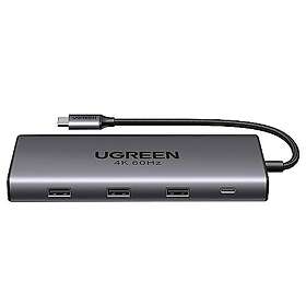 Ugreen 15532 Revodok USB C-dockningsstation med 10 Gbps USB C/A-dataanslutning