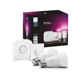 Philips Hue White and Color Ambiance startpaket 2xE27 A60, 1100 lumen 9,5W