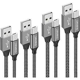 GIANAC  Micro USB Cable 4Pack 0,5M 1M 2M 3M Android Charger Cable Nylon Micro USB