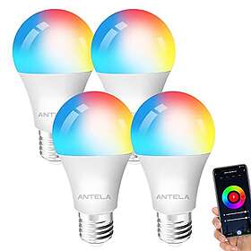 ANTELA Smart Wifi Glödlampa E27 806lm 2700-6500K 4 Pack