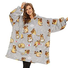 TRE POODLE Oversized Hoodie Adult bulldog