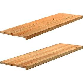 vidaXL Fönsterbänkar 2 st ljusbrun 140x40x2 cm massiv ek