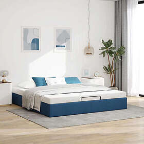 vidaXL Ottoman sängram utan madrass blå 180x200 cm tyg