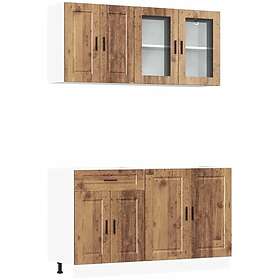 vidaXL Kalmar Kjøkkenskapsett 4 stk Eldet Tre