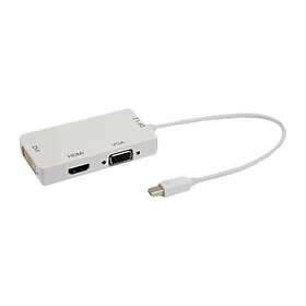 Prokord Videokonverterare Mini Displayport Vga Hdmi Dvi Vit