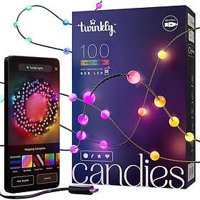 Twinkly Candies 100 Pearl-shaped RGB LEDs Green Wire USB-C