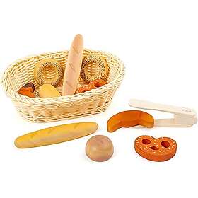 Small Foot  Plastic Bread Basket with Play Food Bread 12dlg.