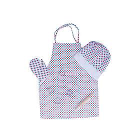 Bigjigs Chefs köksset med förkläde Prickigt