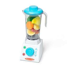 Melissa & Doug Set med smoothie shakerblender Trä leksak för barn Låtsaslek Leksaksmat 3+ Present till pojke och flicka