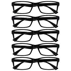 The Reading Glasses Company Black Value 5-pack män kvinnor designer stilläsare RRRRRRR92-1 +2,00