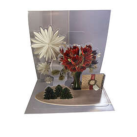 Julekort 3D pop up Blomstervase