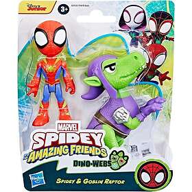 Hasbro Marvels Spidey och hans fantastiska vänner Dino-Webs, actionfigurset med Spidey och Goblin Raptor