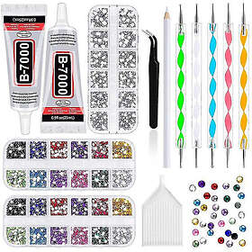 4000 Rhinestones 2st 25ml Lim för Rhinestones, 1 Vaxpenna för Konst