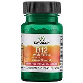 Swanson Vitamin B-12 with Folic Acid 1000mcg 60 sublingual tabs