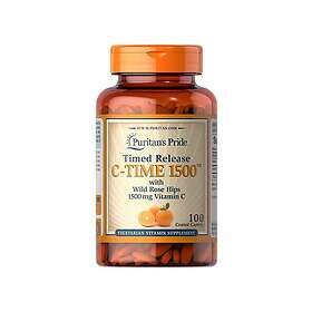 Puritan's Pride Vitamin C-1500 mg with Rose Hips Timed Release 100 Caplets