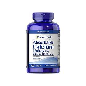 Puritan's Pride Absorbable Calcium 1200 mg with Vitamin D3 1000 IU 100 Softgels