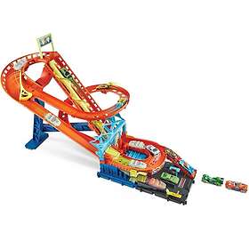 Hot Wheels City Roller Coaster Rally bilbane lekesett med en lekebil HDP04