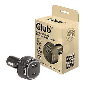 Club 3D CAC-1922 Dual-USB Bil oplader 63W