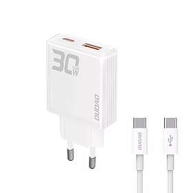 Dudao A30EUT Snabbladdare 30W USB-A/USB-C med USB-C/USB-C Kabel