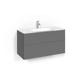 Macro Design Crown Plain/push-open Servantskap 2-skuff med Glasservant Antrasitt