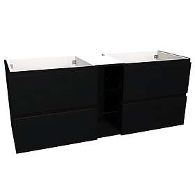 VikingBad MIE Fingergrep DBL Servantskap Åpen Glasshylle Mål: B(140-200)Xh57xd46